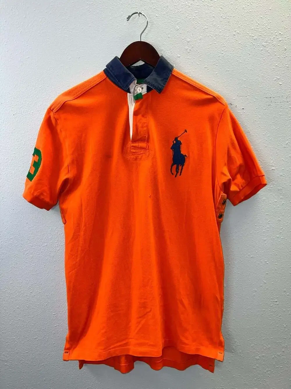 Polo Ralph Lauren Big Pony Orange Rugby Polo Shirt Medium 0211